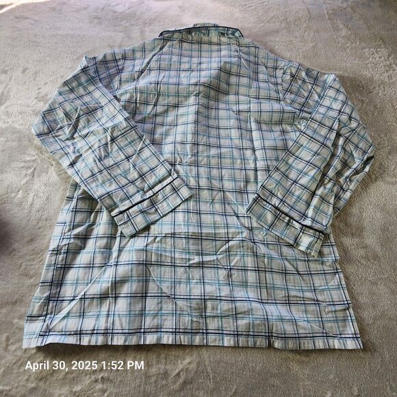 Vintage Sears Roebuck Co Men's Medium Cotton/Poly Long Sleeve Pajama Top Blue - Picture 2 of 7